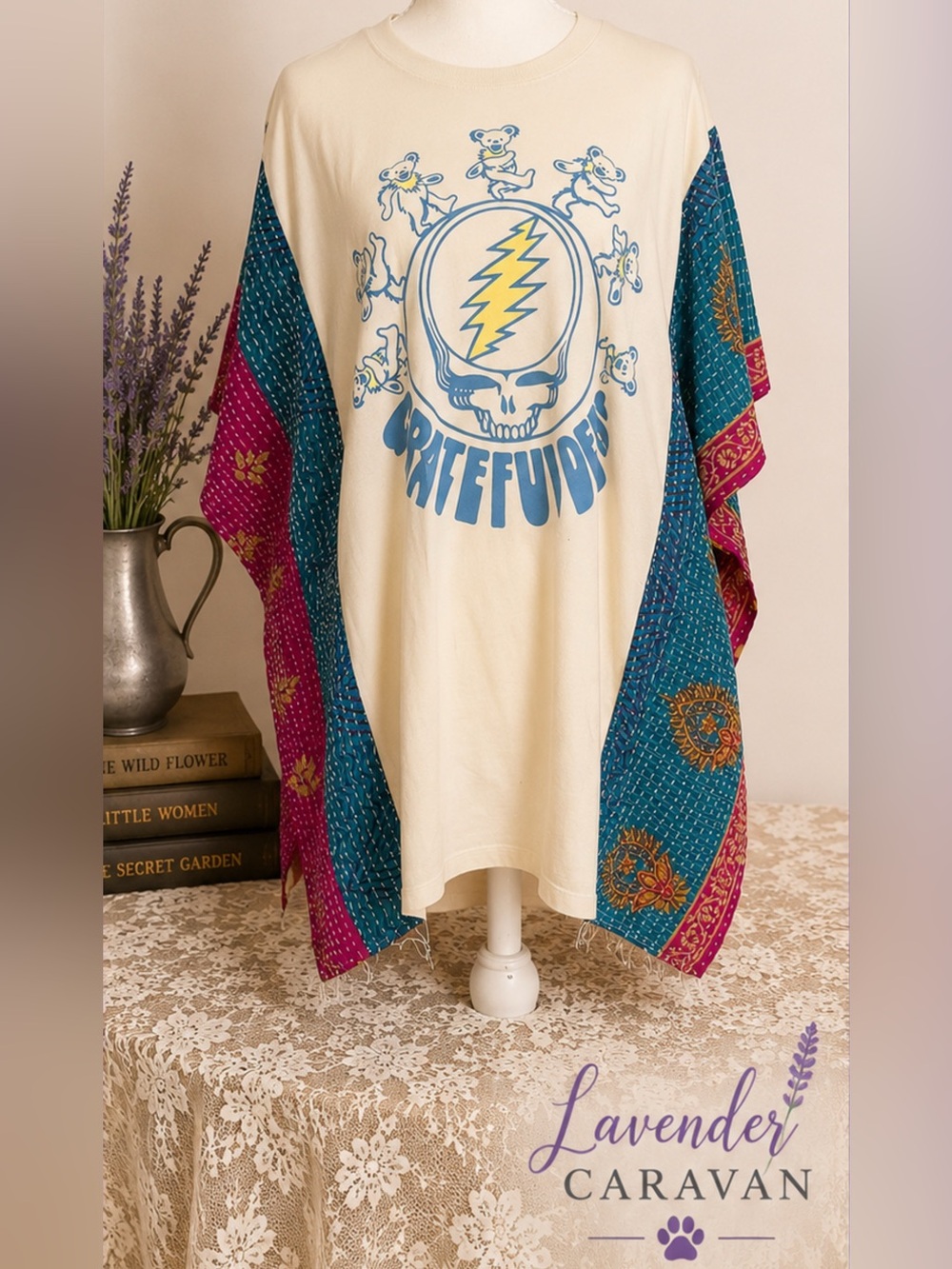 Kantha Grateful Dead 'Gratefulfude' Cream Graphic Short Sleeve Tee